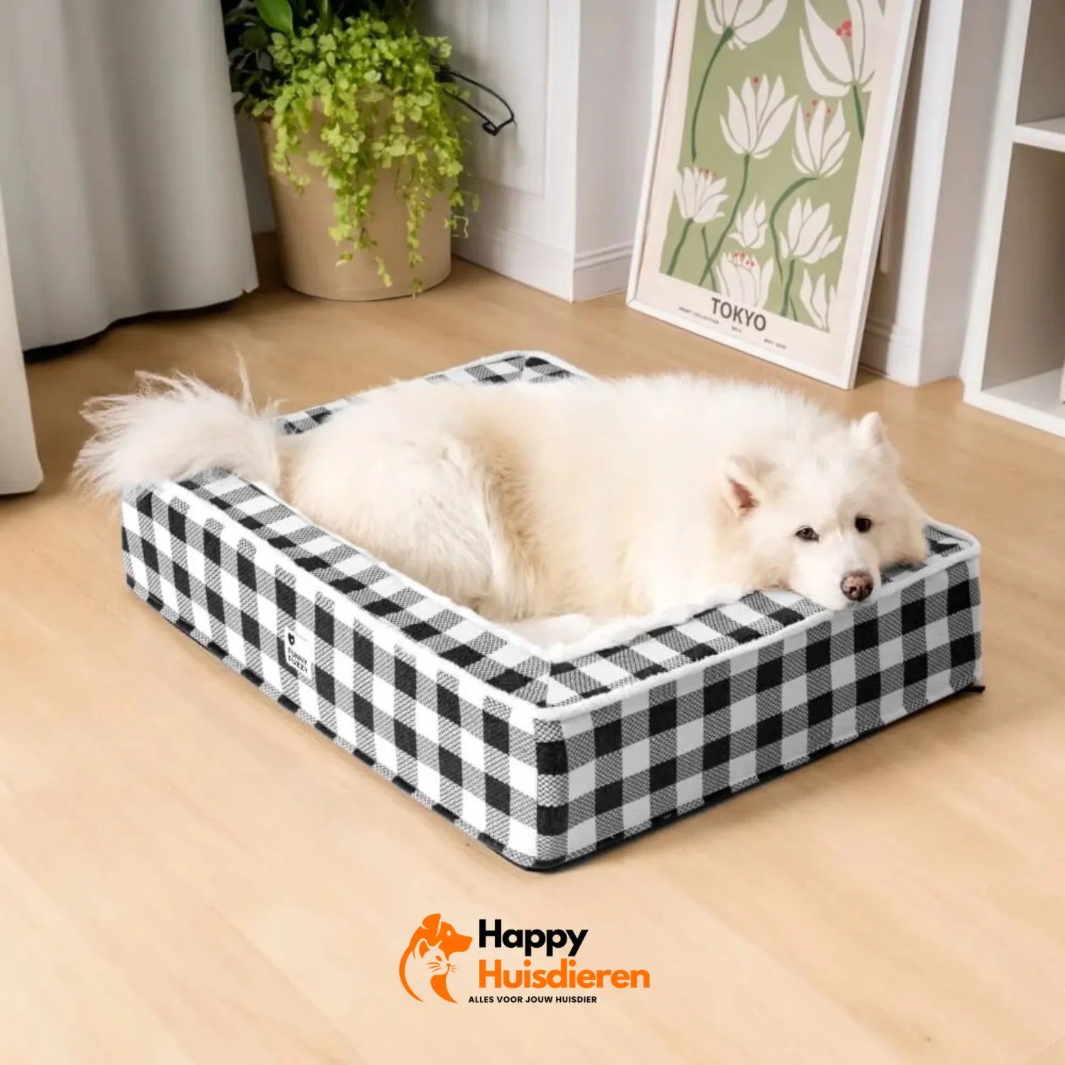 Schotse Knuffelmand | Superzacht Geruit Hondenbed met Ergonomische Nekondersteuning en Afneembare Hoes