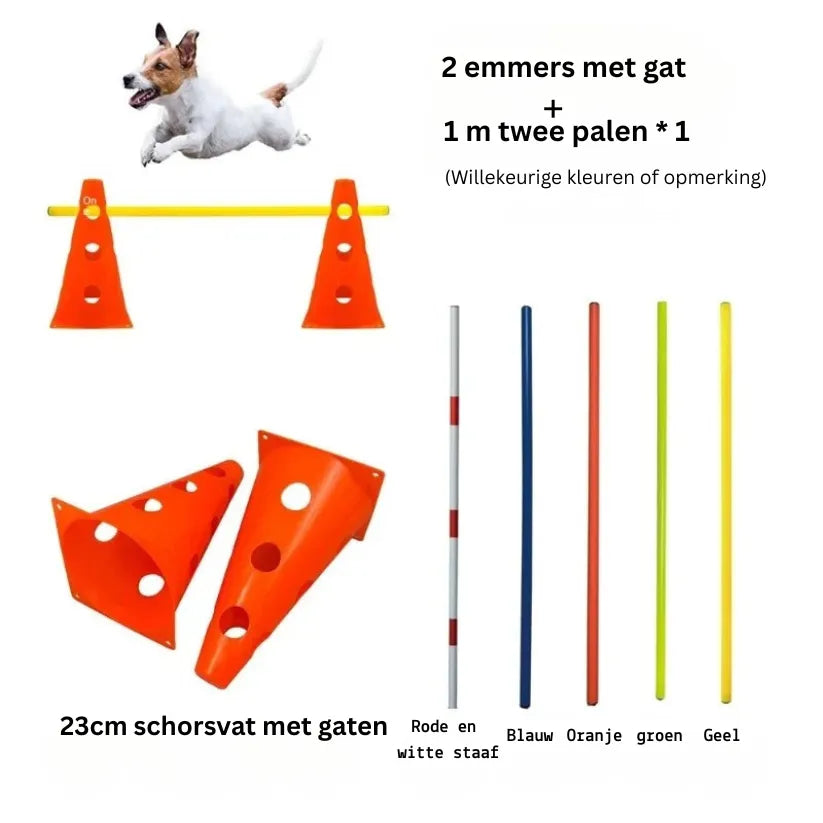 AgiliPaw Trainingsset | Verstelbare Behendigheidsbalken voor Hondentraining
