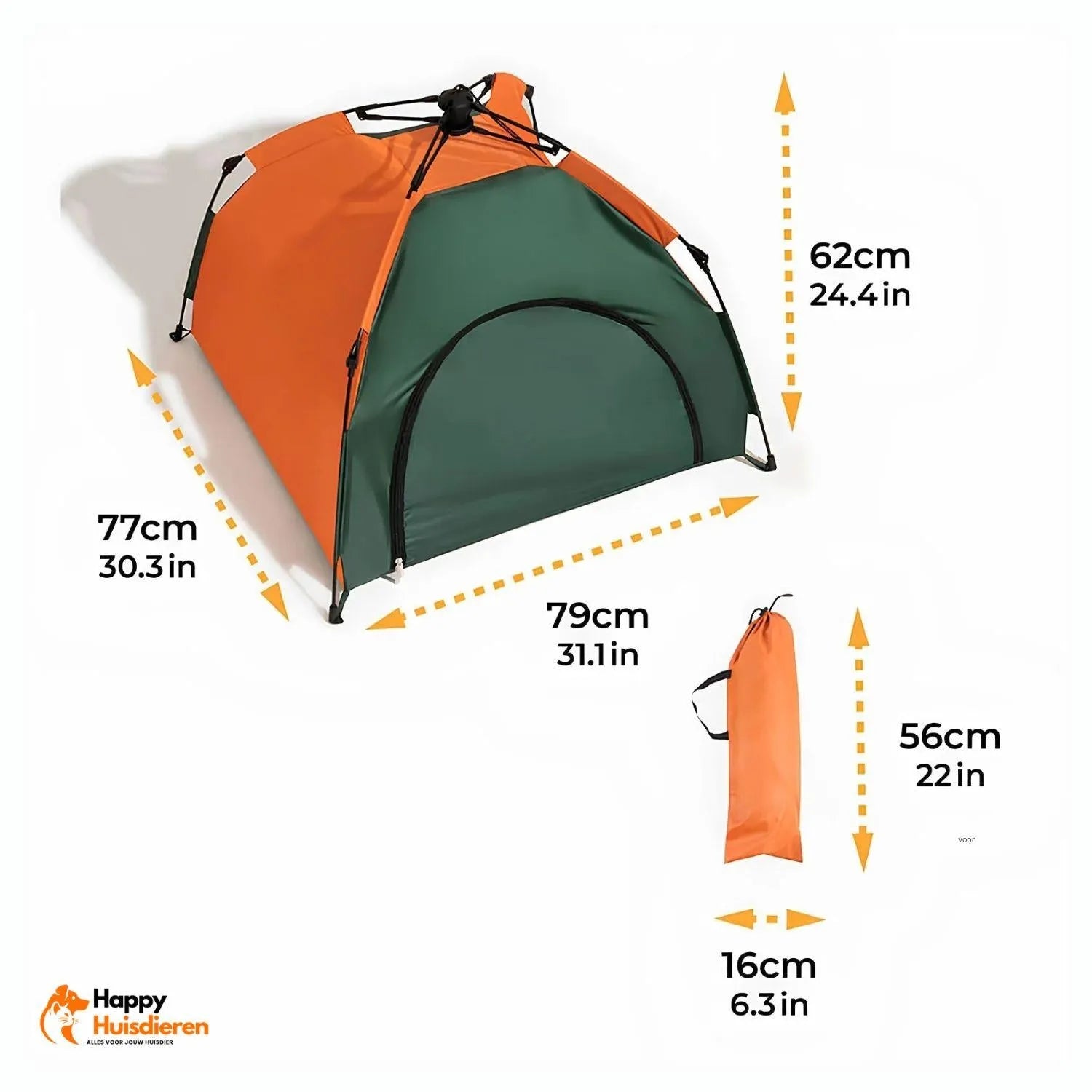 AvontuurKamp | Draagbaar Klapbare Tent voor Honden en Katten