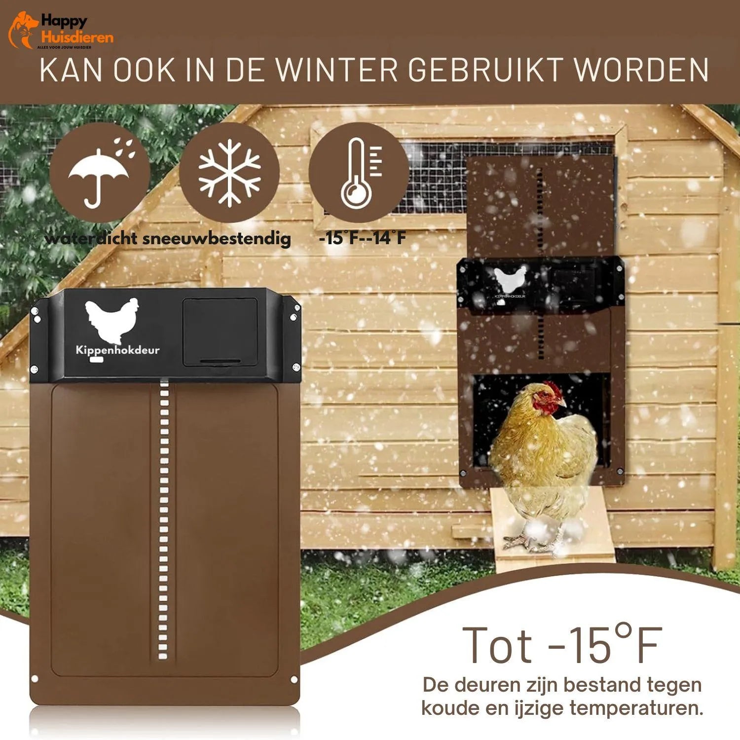 Bertha | Slimme deur met lichtsensor voor kippenhokken – veilig & weerbestendig