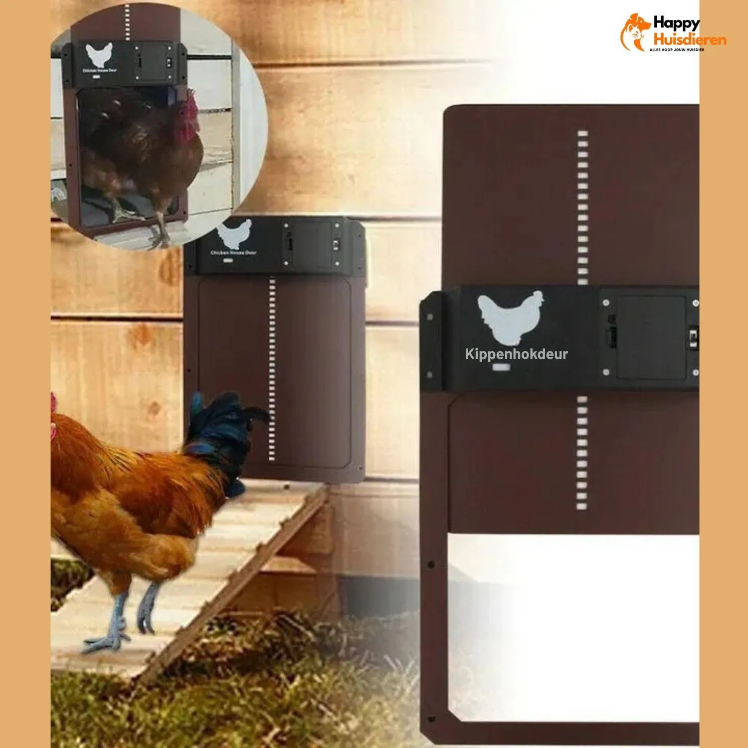Bertha | Slimme deur met lichtsensor voor kippenhokken – veilig & weerbestendig