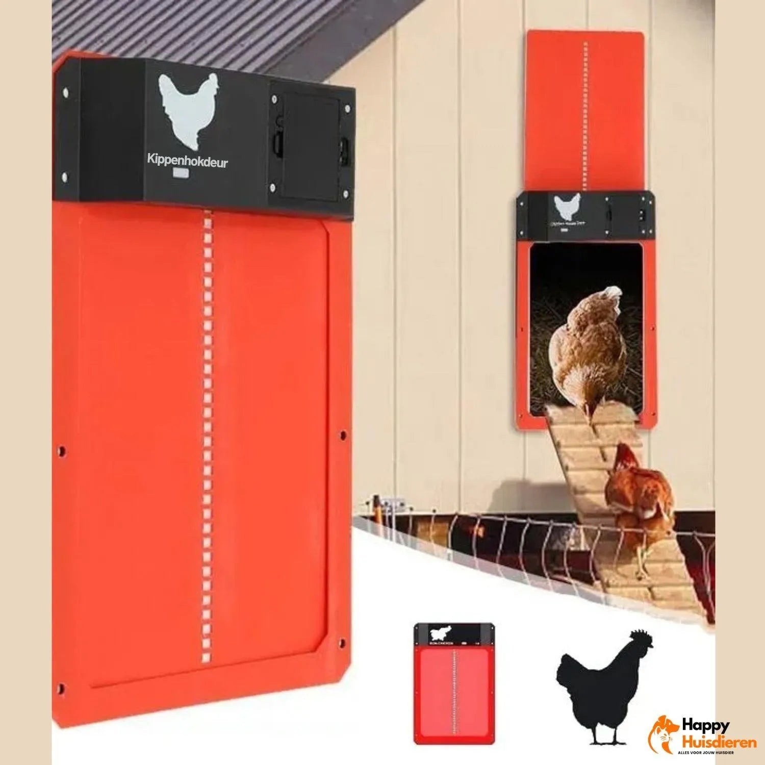 Bertha | Slimme deur met lichtsensor voor kippenhokken – veilig & weerbestendig
