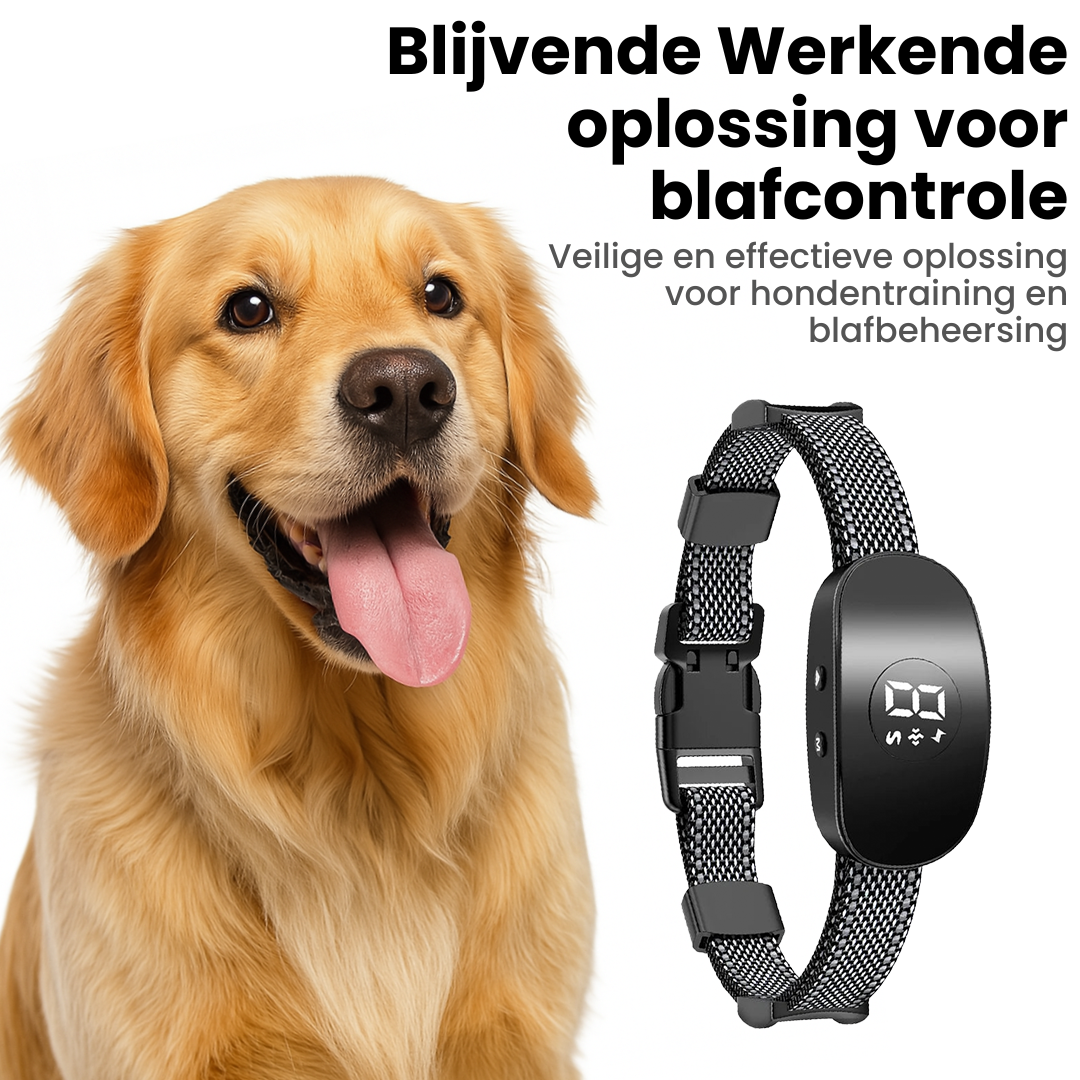 HondStil Husher | Anti Blaffen Halsband met 8 Niveaus en 4 Modi