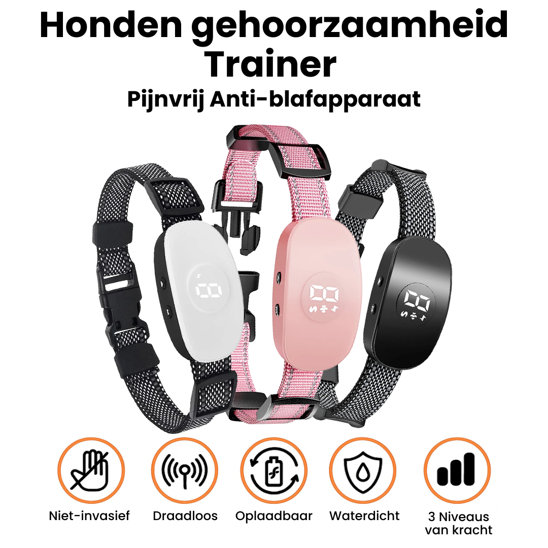 HondStil Husher | Anti Blaffen Halsband met 8 Niveaus en 4 Modi