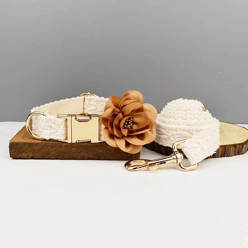 BridalPaw Halsband & Riem | Gepersonaliseerde Huwelijksset voor Honden