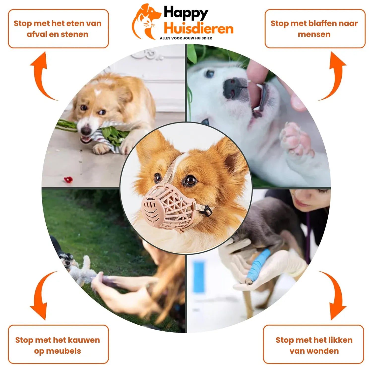 CalmiPaw Muilkorf | Comfortabele Ademende Hondenmuilkorf voor Veilige Wandelingen