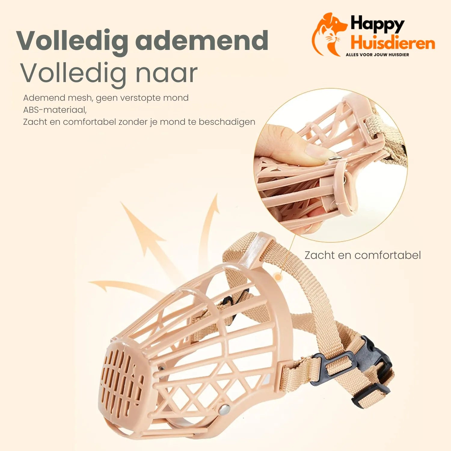 CalmiPaw Muilkorf | Comfortabele Ademende Hondenmuilkorf voor Veilige Wandelingen