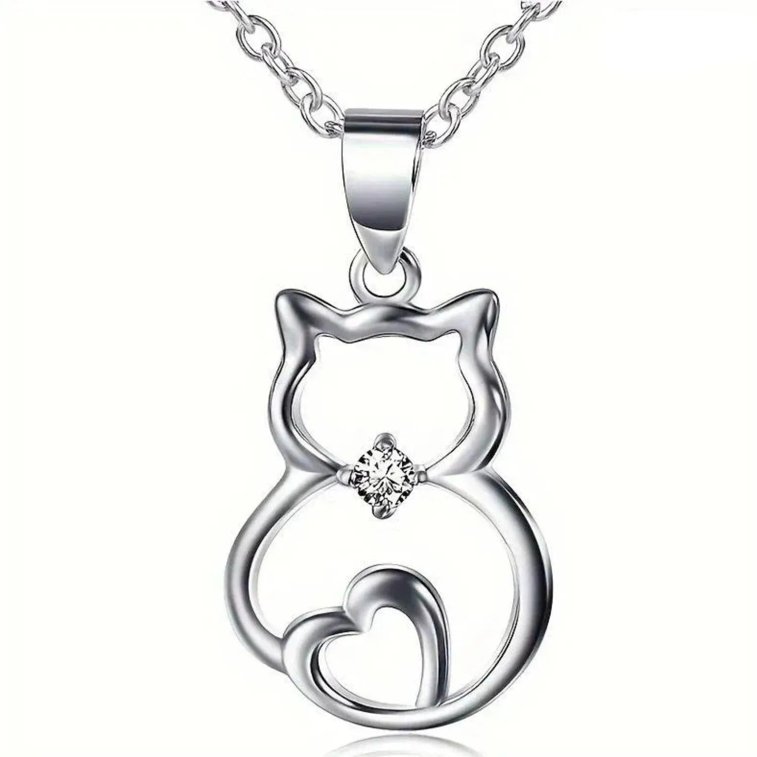 CharmTail | Delicate kattenontwerpketting met hartaccent voor