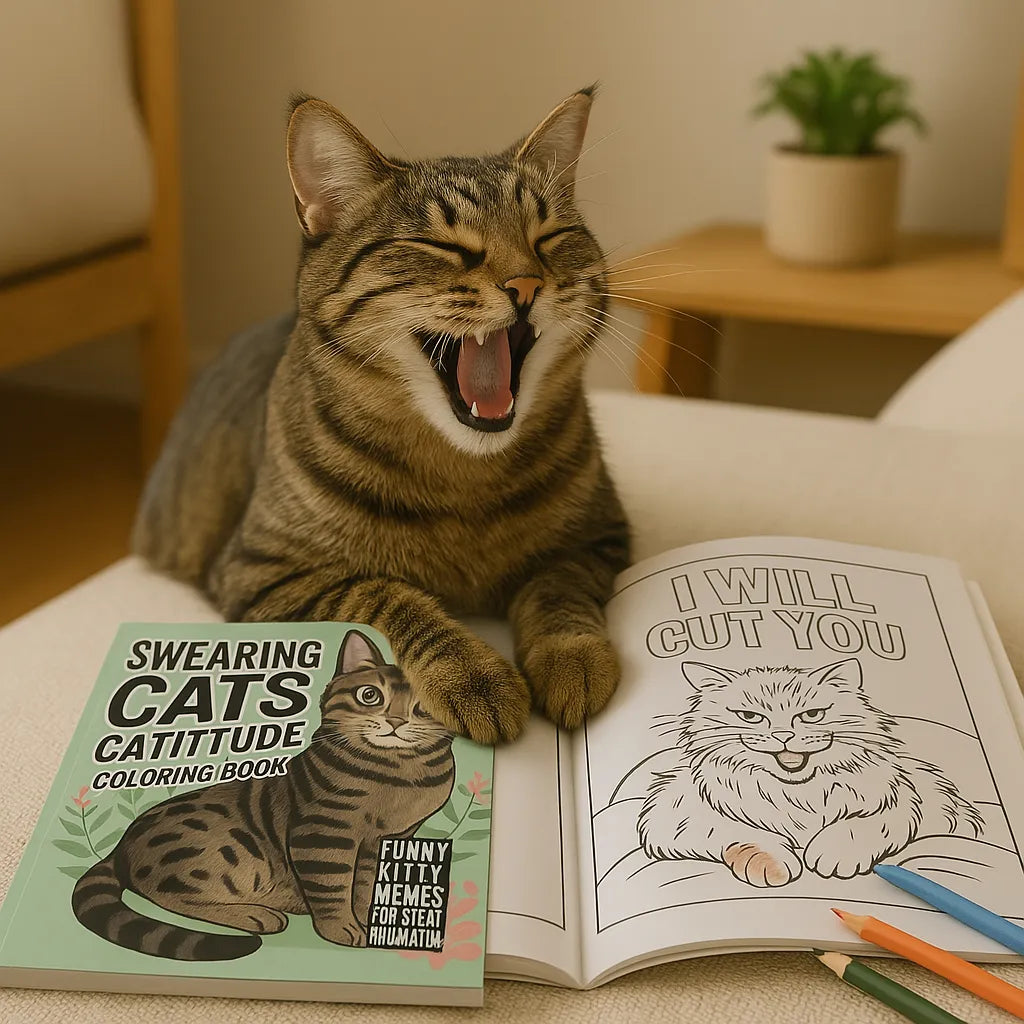 WhiskerLaughs | Kattenkleurboek voor volwassenen vol humor en ontspanning