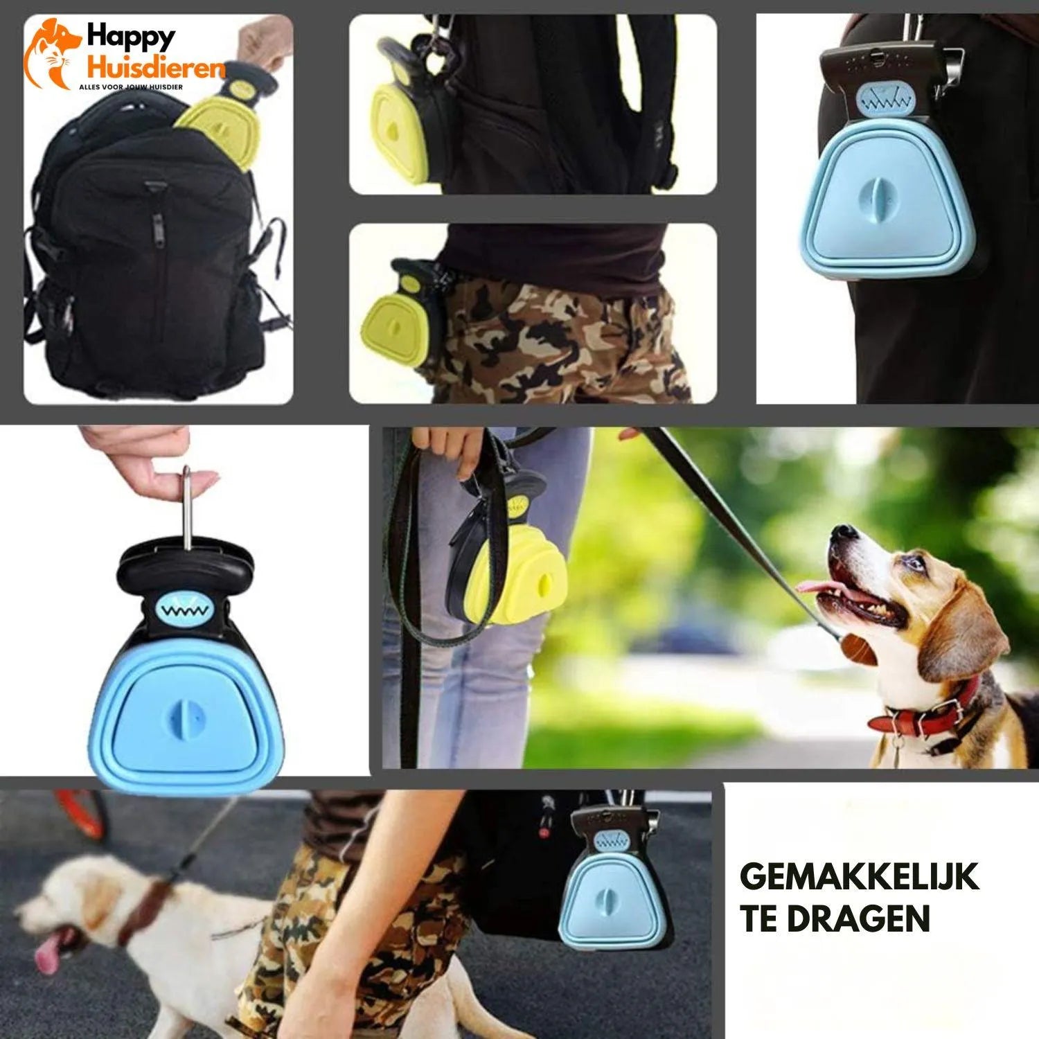 CleanGo Scoop | Draagbare poepschepper met zakdispenser & opvouwbaar ontwerp