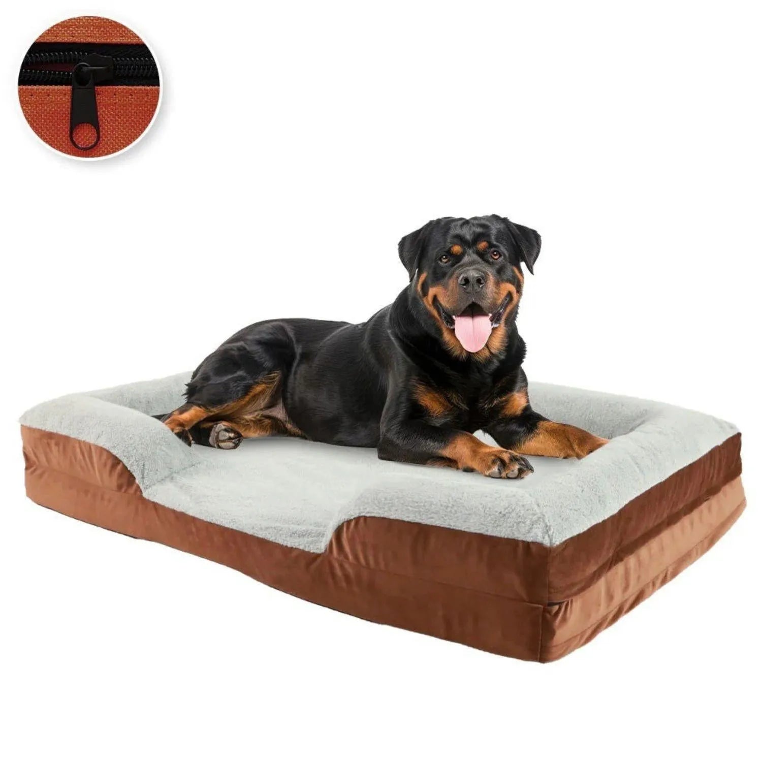 CloudNest | Orthopedische hondenmand met traagschuim & rand