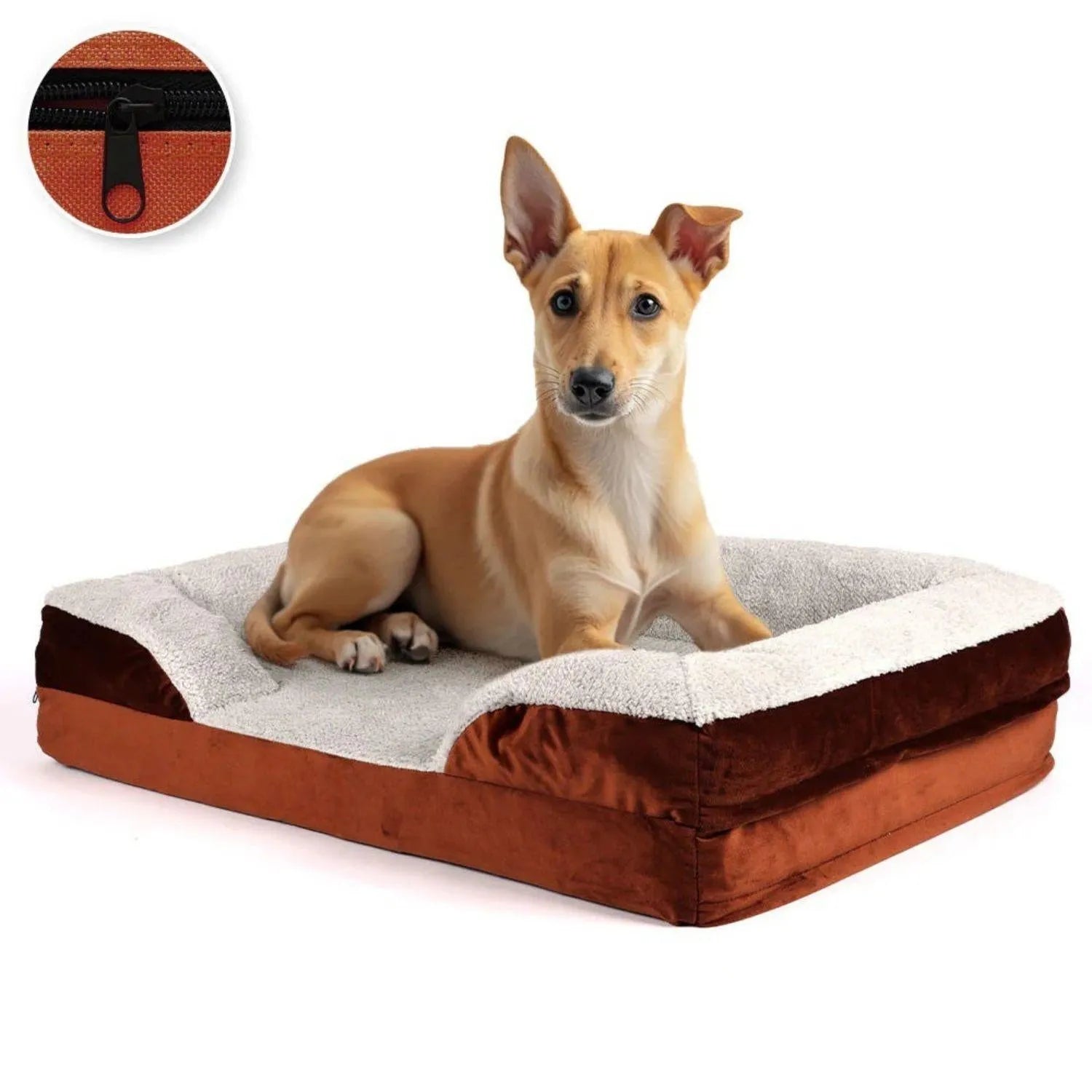 CloudNest | Orthopedische hondenmand met traagschuim & rand