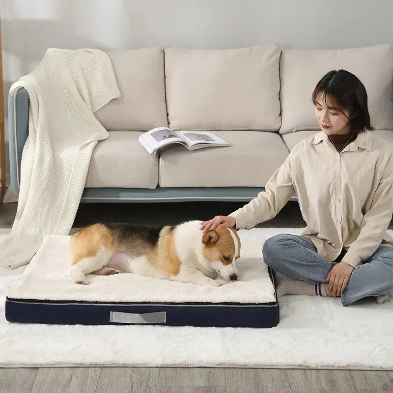 CozyNest Hondenbed | Flexibel Spons Huisdierkussen met Antislip en Traagschuim