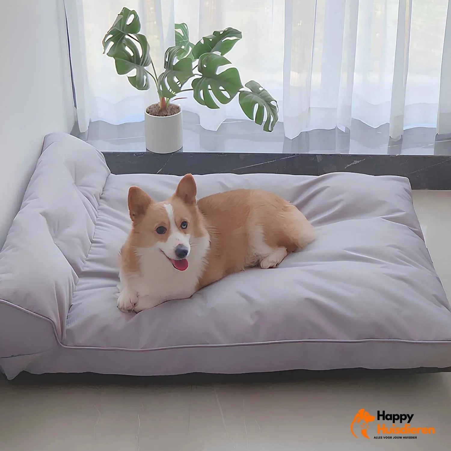 Deluxe Pet Den | Waterdicht en afneembaar groot hondenbed met hoge rugleuning