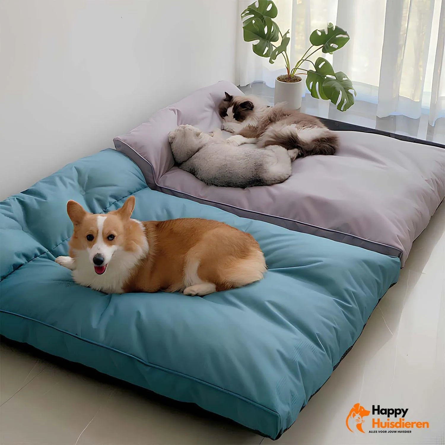 Deluxe Pet Den | Waterdicht en afneembaar groot hondenbed met hoge rugleuning