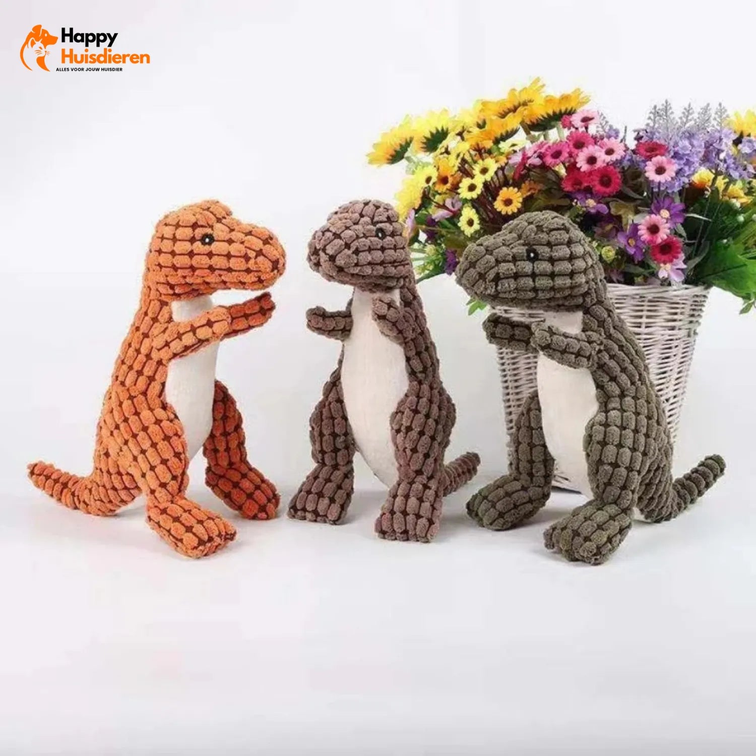DinoDroom Knuffel | Pluche Speelgoed Dinosaurus voor Huisdieren – 1+1 Gratis
