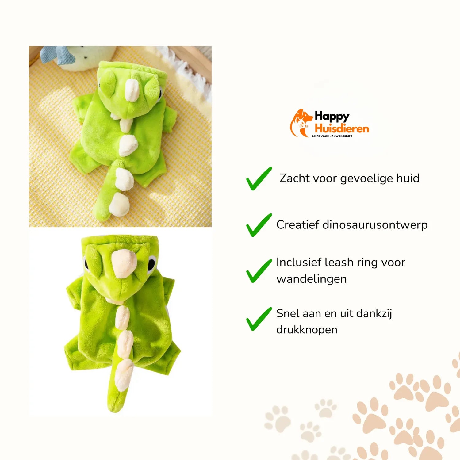 DinoFlair Kostuum | Zacht Fleece Dinosaurus Kostuum voor Huisdieren