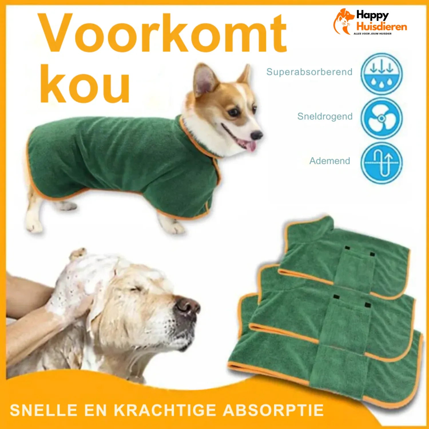 Drogen Dolly | Sneldrogende Comfortabele Hondenbadjas