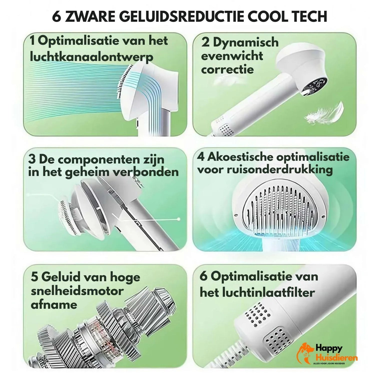 DryEase Brush | Droogborstel voor honden met stille werking & zachte vachtverzorging