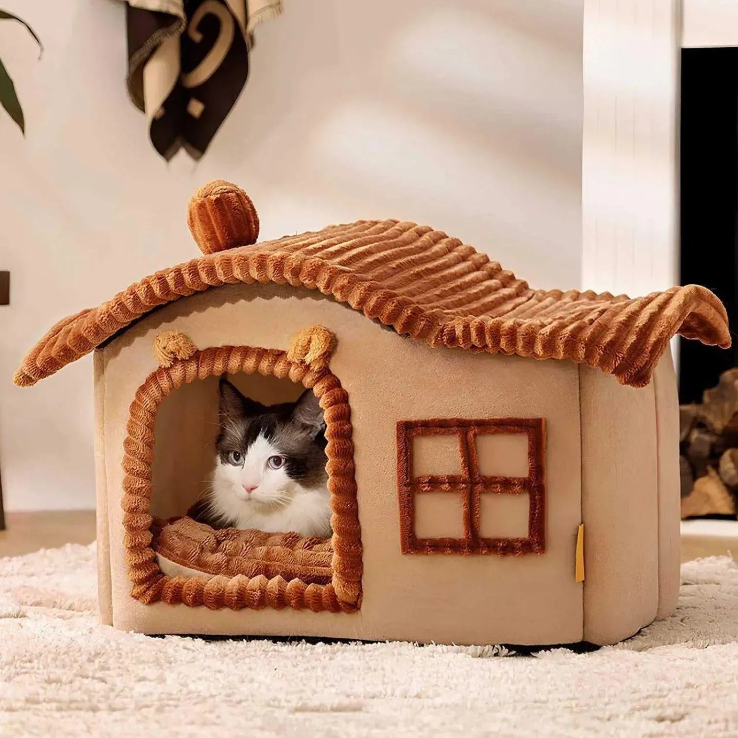 FelineCave | Knusse kattenmand met beschutte ingang