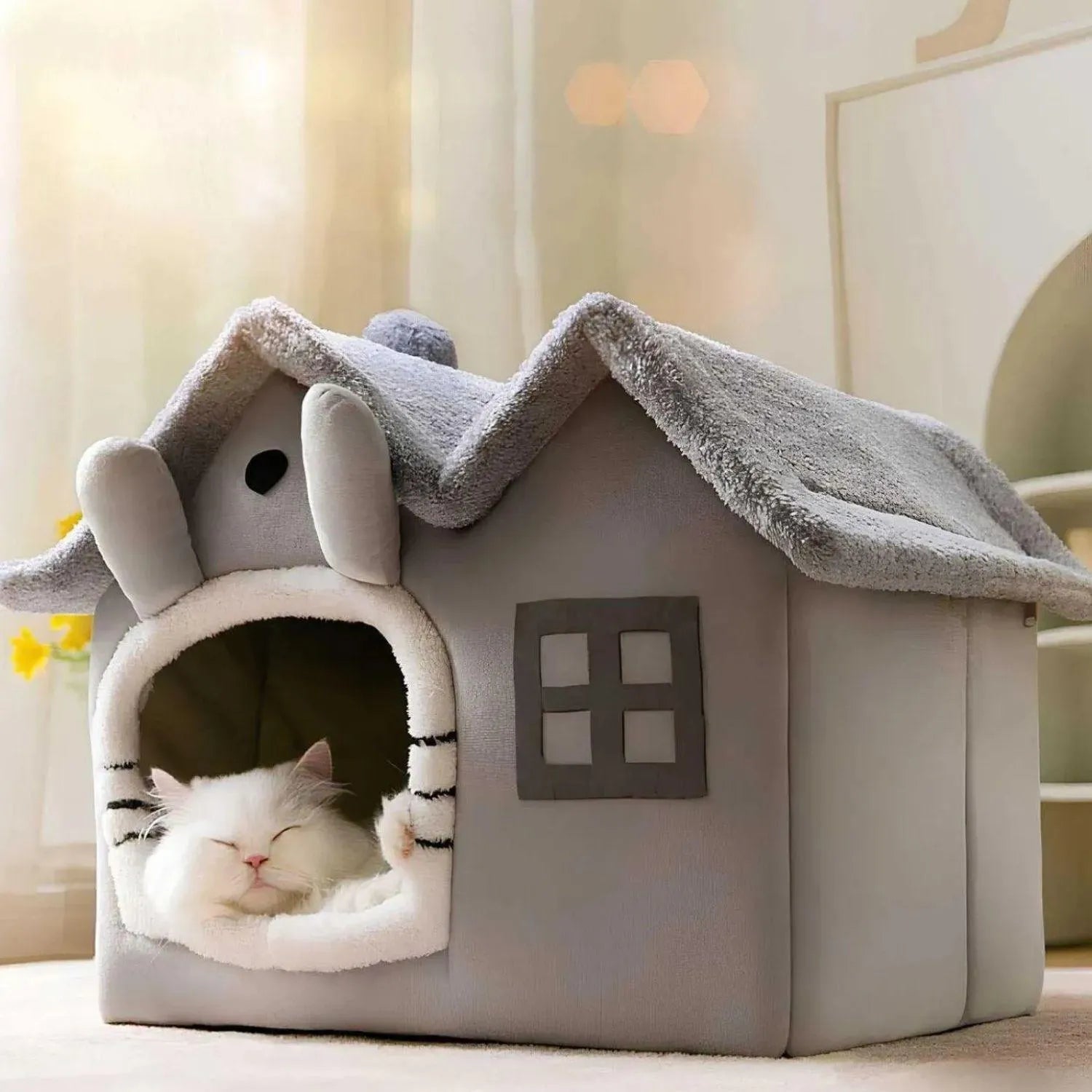 FelineCave | Knusse kattenmand met beschutte ingang