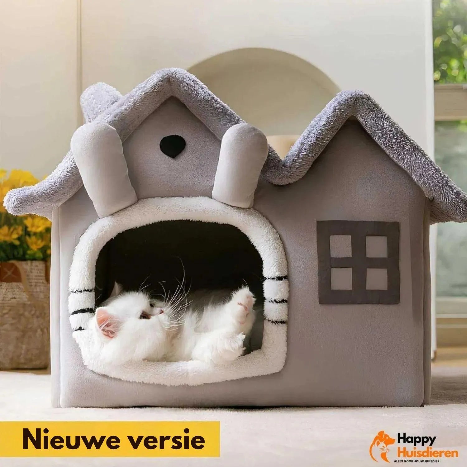 FelineCave | Knusse kattenmand met beschutte ingang