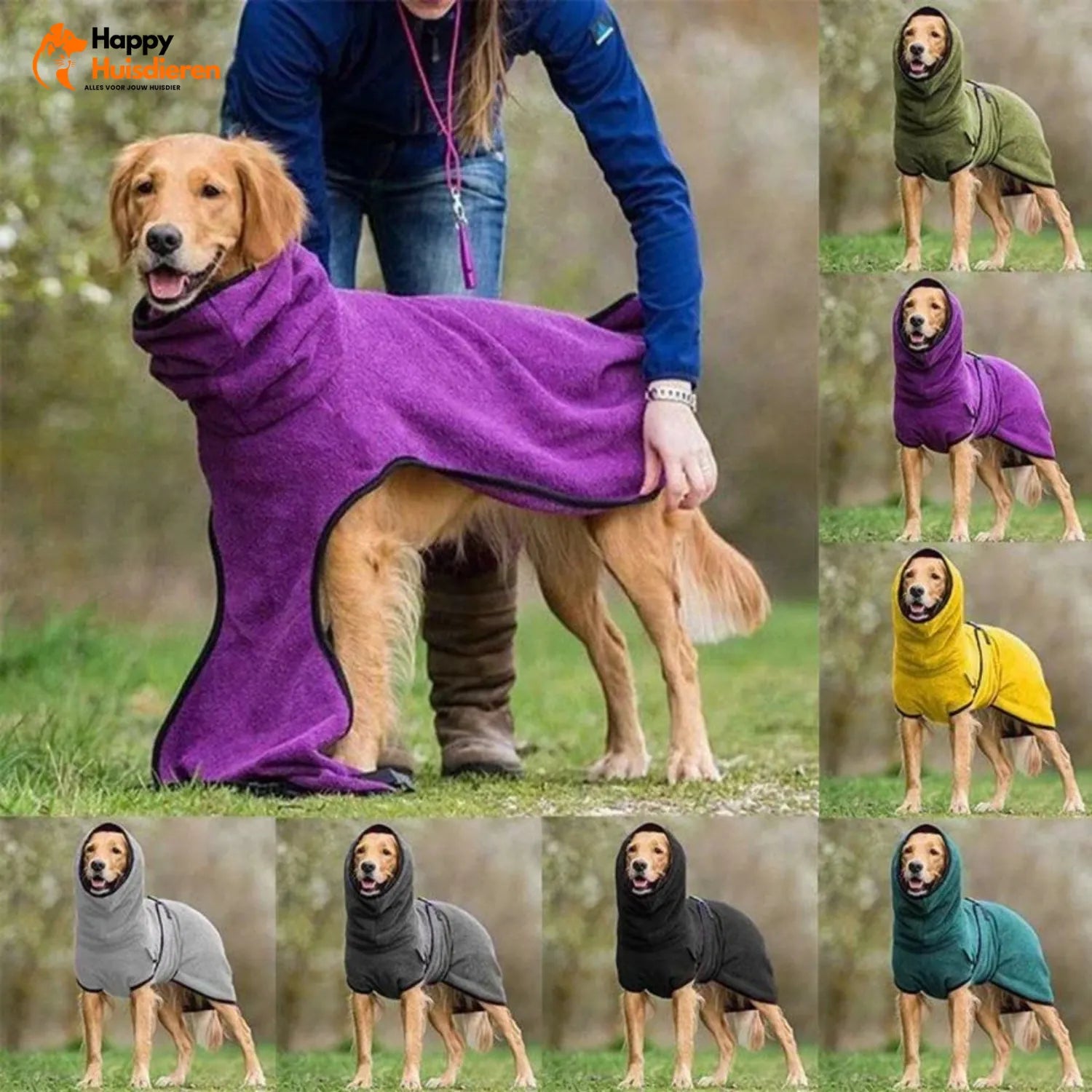 FluffyPaws Droogjas | Sneldrogende Badjas voor Huisdieren