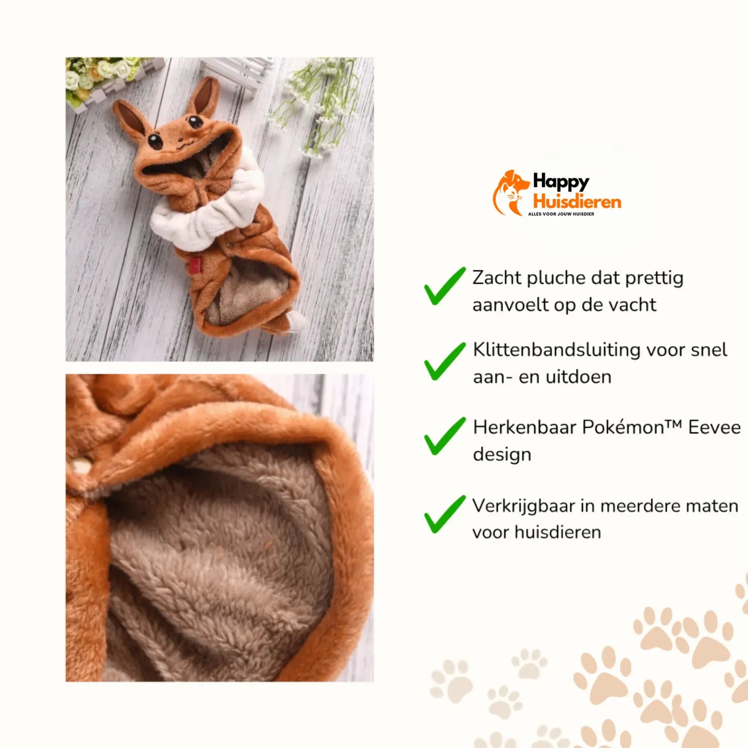 FluffyVriend Kostuum | Schattig Pluchen Huisdierkostuum met Klittenband