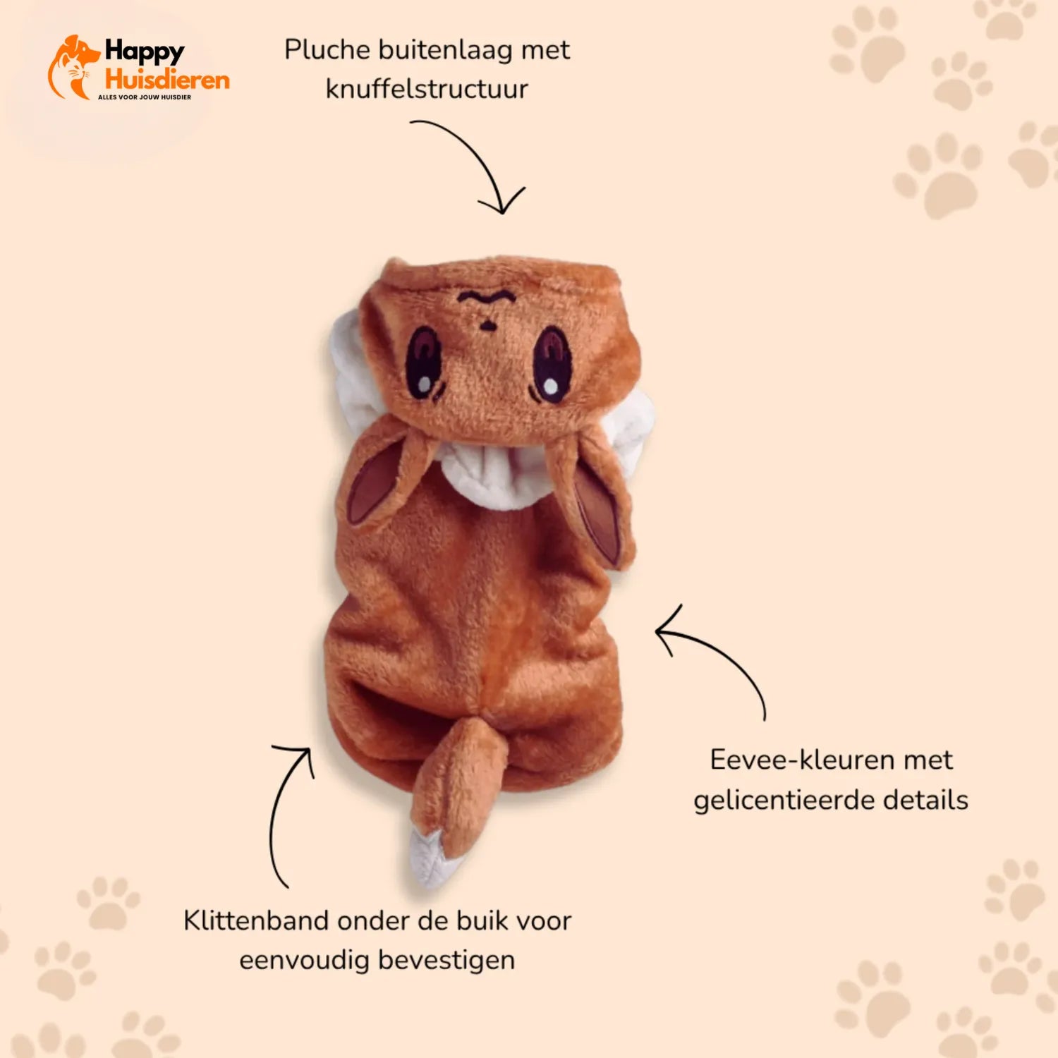 FluffyVriend Kostuum | Schattig Pluchen Huisdierkostuum met Klittenband