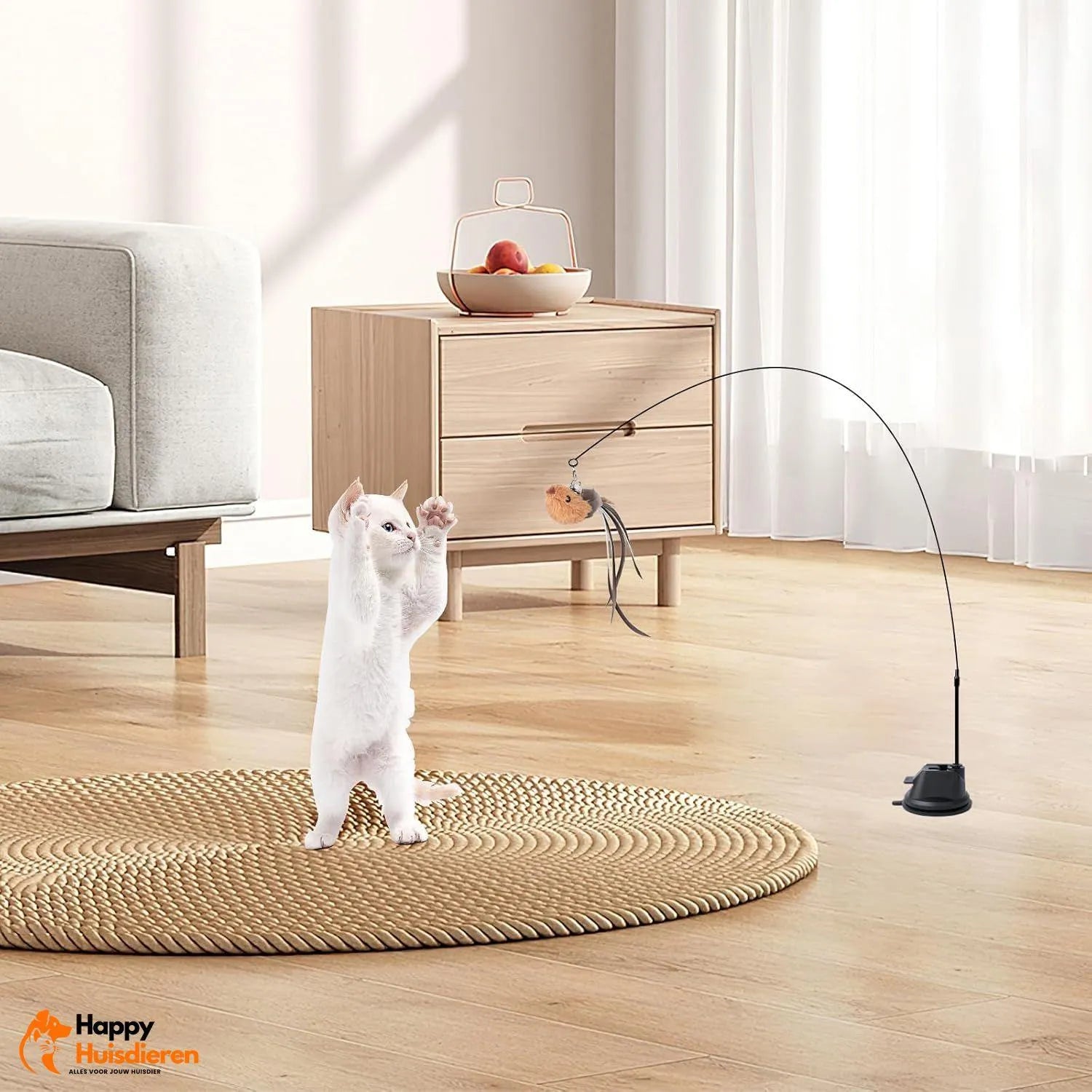 FlyChase Toy | Interactief kattenspeeltje met vogels & zuignap – stimuleert spel en beweging