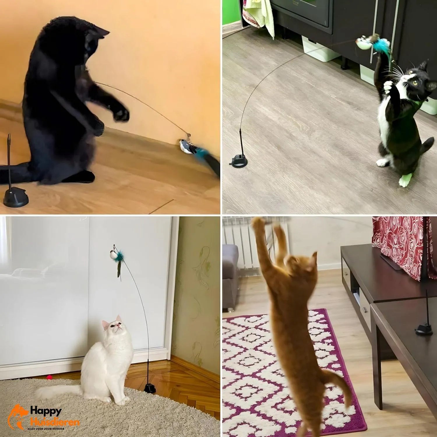 FlyChase Toy | Interactief kattenspeeltje met vogels & zuignap – stimuleert spel en beweging