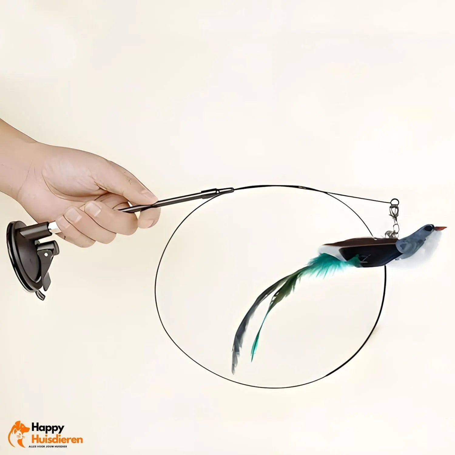 FlyChase Toy | Interactief kattenspeeltje met vogels & zuignap – stimuleert spel en beweging