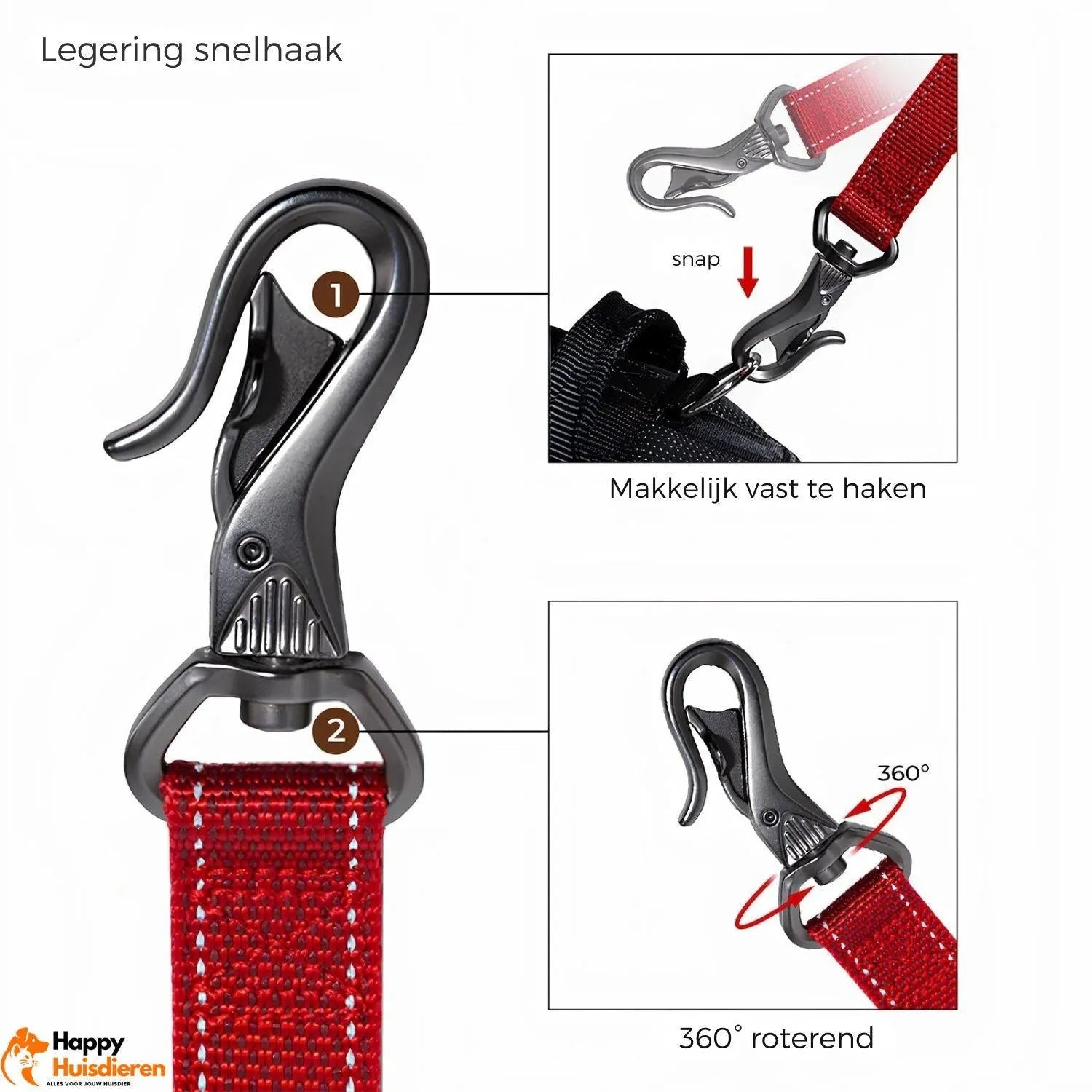 FreedomWalk Lead | Multifunctionele Handsfree Riem met Autogordelbevestiging