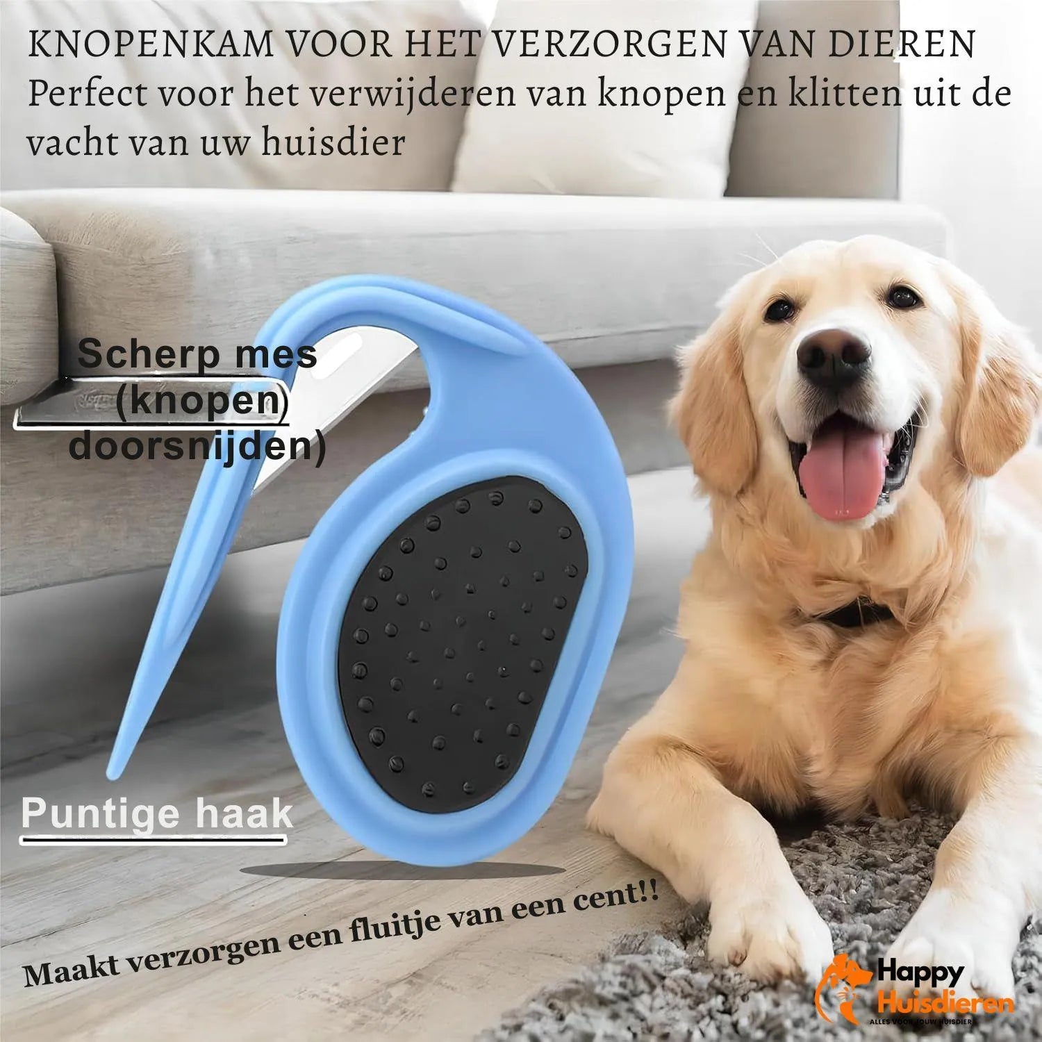 FurEase | Anti-klit borstel voor honden en katten – zacht & effectief