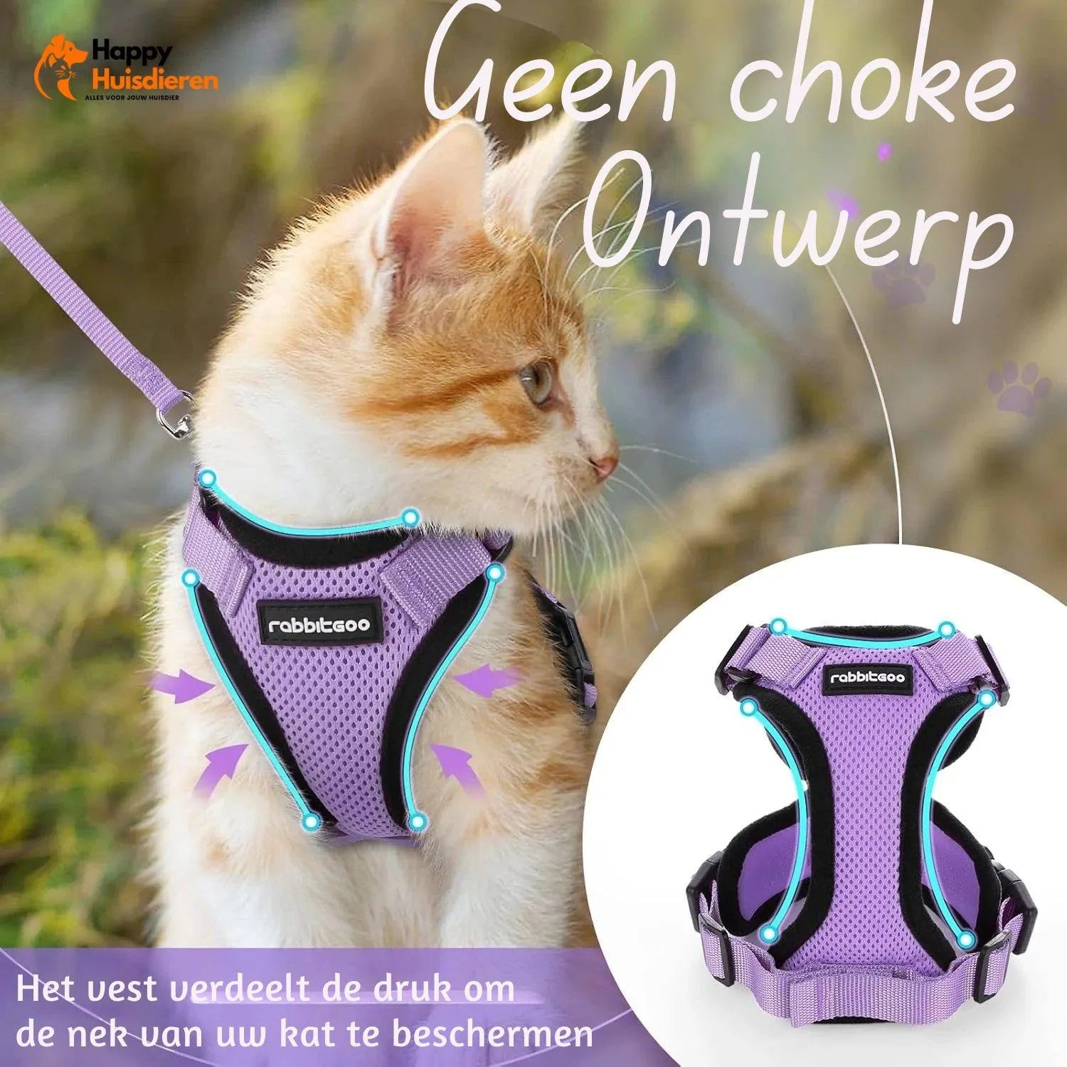 FurSecure Set | Reflecterend Pet Harnas en Leash voor Controle