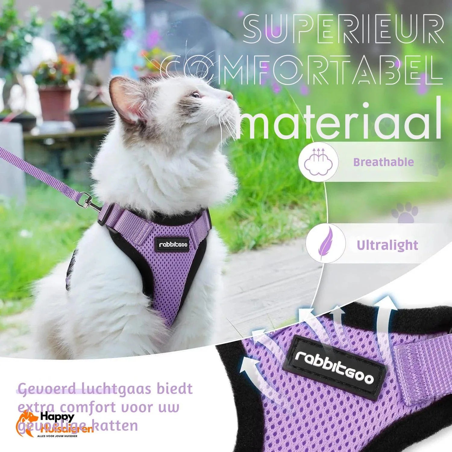 FurSecure Set | Reflecterend Pet Harnas en Leash voor Controle