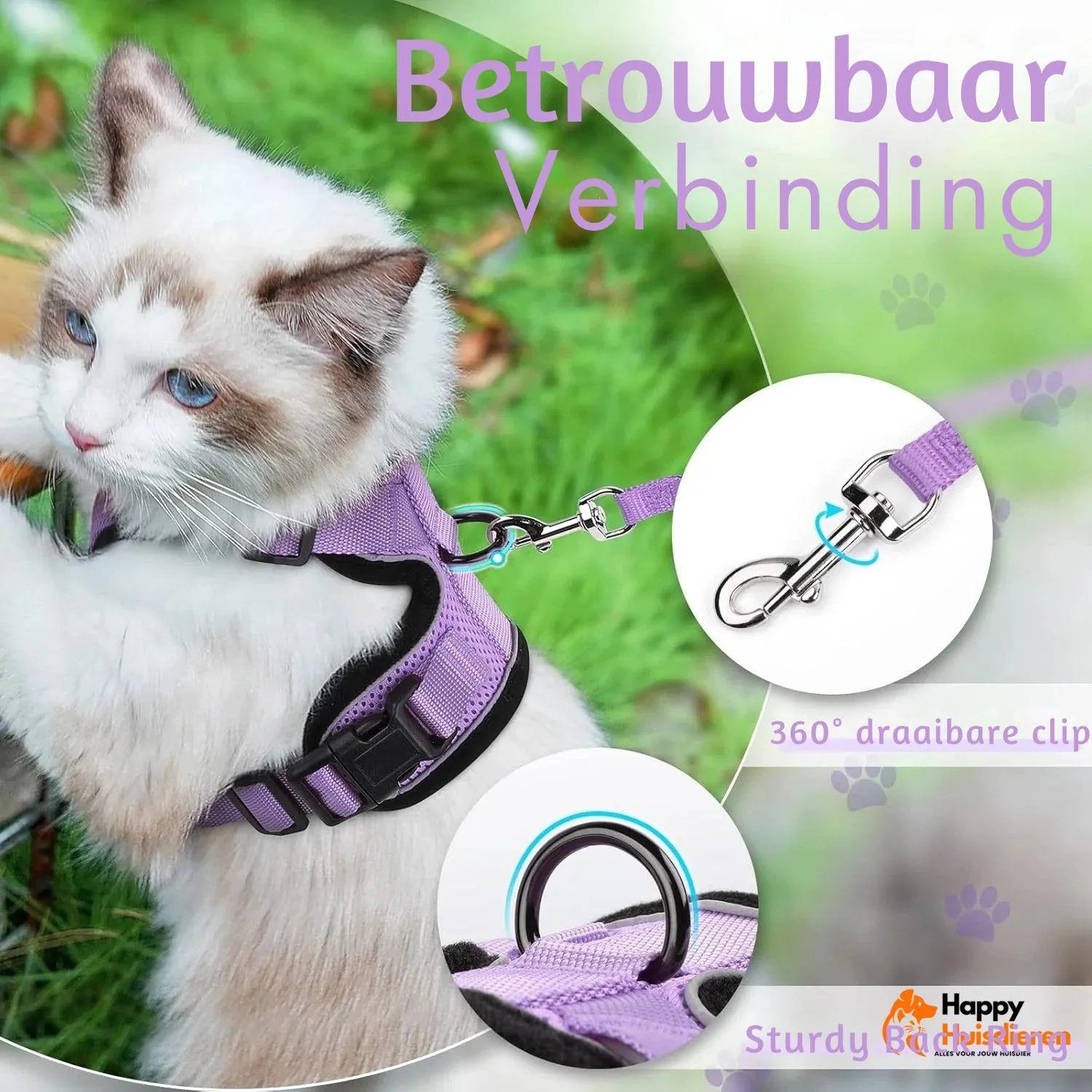 FurSecure Set | Reflecterend Pet Harnas en Leash voor Controle