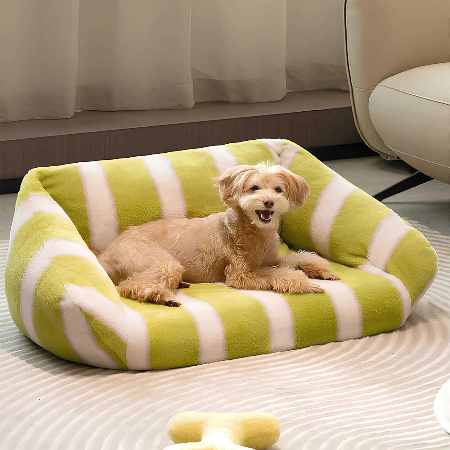 FurStripe | Moderne Hondenbank met Eenvoudig Onderhoud