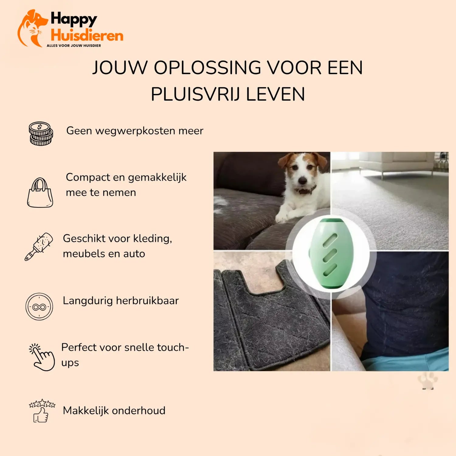 FuzzBuster Roller | Herbruikbare Pluizenroller voor Razendsnelle Verfrissing
