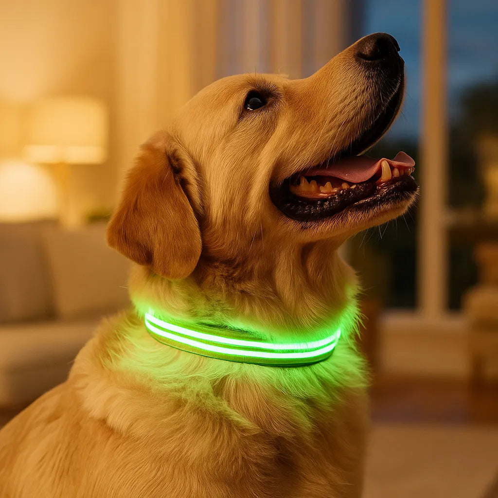 GlowGuard | LED hondenhalsband voor veilige avondwandelingen