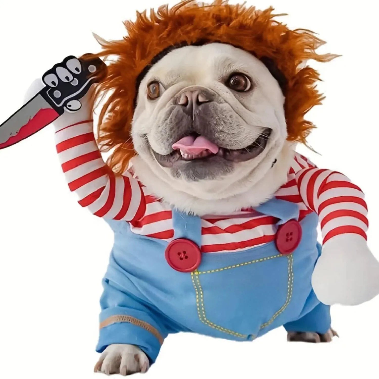 Griezelige Pluche Pooch Outfit | Angstaanjagend Poppenkostuum voor Kleine Hondenrassen