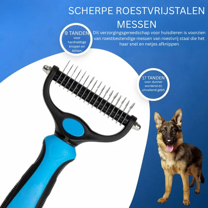 GroomEase Borstel | Professionele Dubbelzijdige Kam voor Honden en Katten