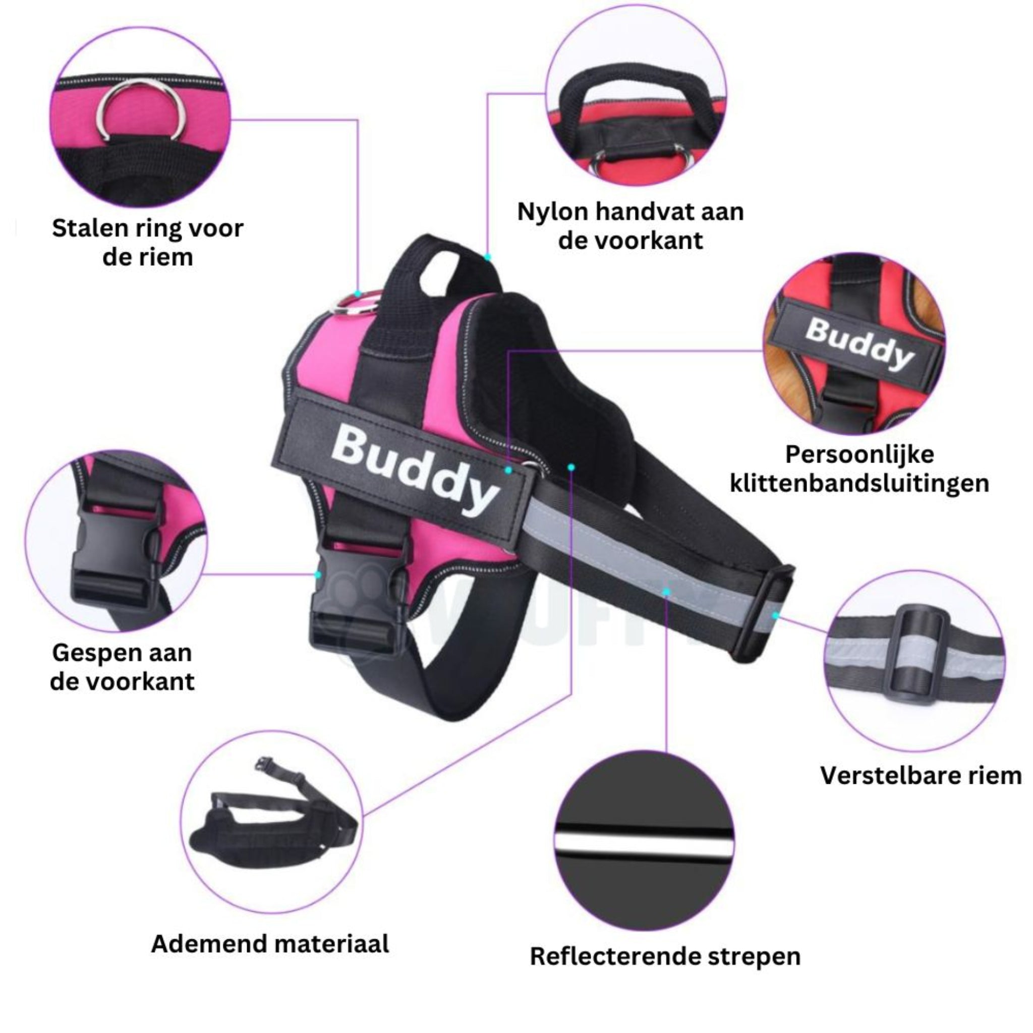 Guardian – Anti-Trek Gepersonaliseerd Hondentuig met Naamgravure en Telefoonnummer | Comfortabel & Veilig