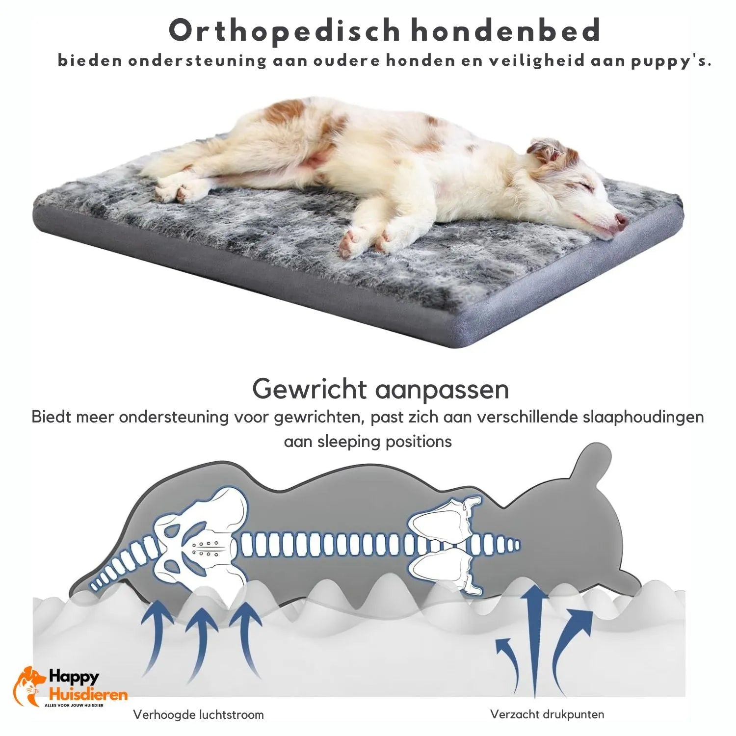 Honden ComfortBed | Orthopedisch kussen met ondersteunend memory foam