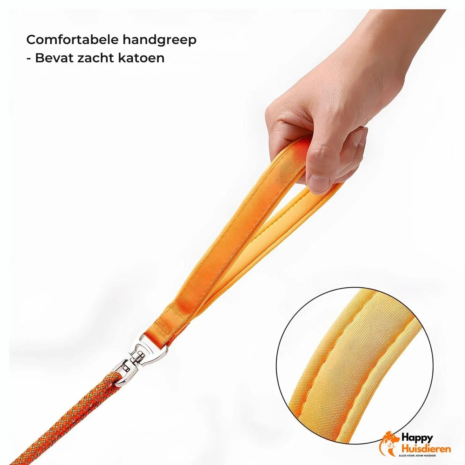 Hondenriem Zonder Trekken | Duurzame Slipkraag met Gevoerde Handgreep