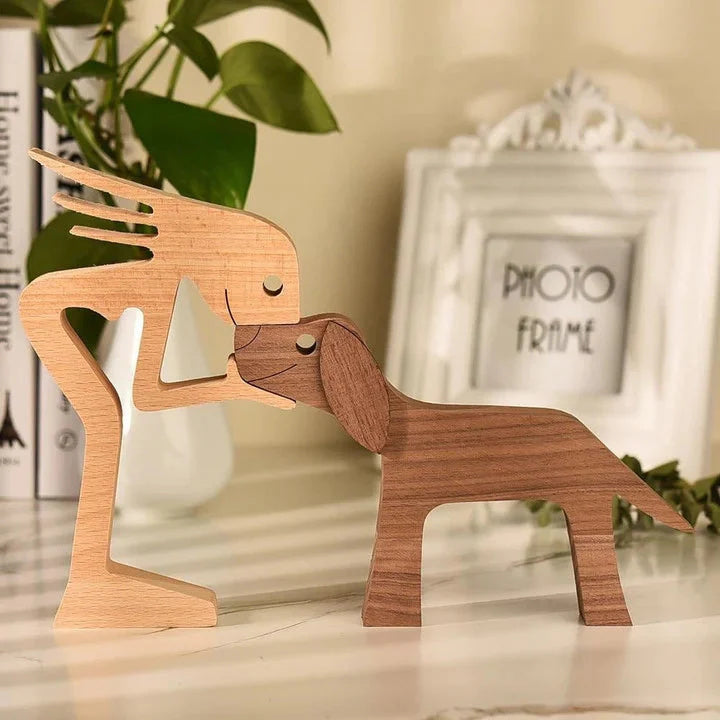Houten beeldje CarveBuddy | Handgesneden dierenbeeld decoratie