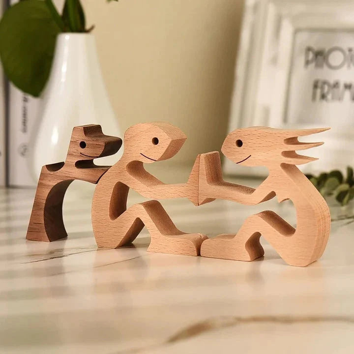 Houten beeldje CarveBuddy | Handgesneden dierenbeeld decoratie