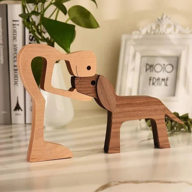 Houten beeldje CarveBuddy | Handgesneden dierenbeeld decoratie