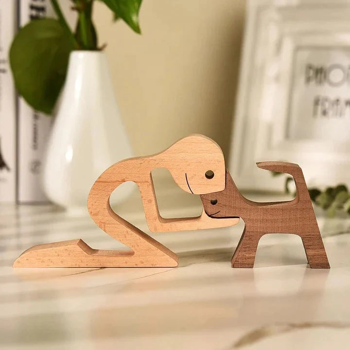 Houten beeldje CarveBuddy | Handgesneden dierenbeeld decoratie