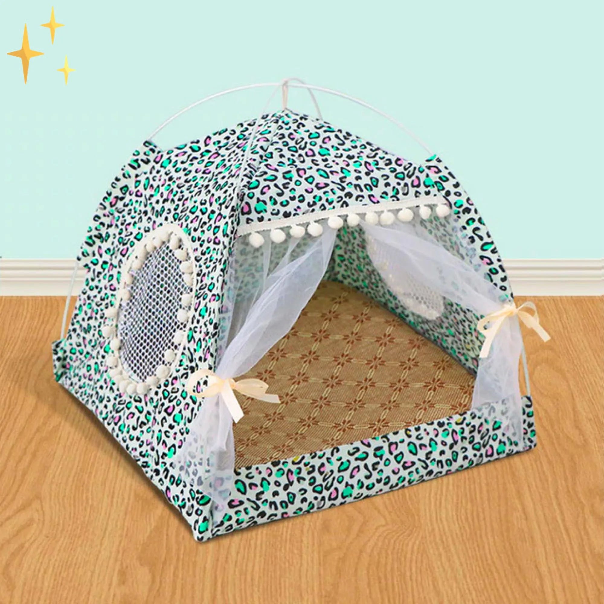 Huisdier Schuilplaats | Tent met Gordijnen voor Katten en Kleine Honden – Comfortabel & Stijlvol